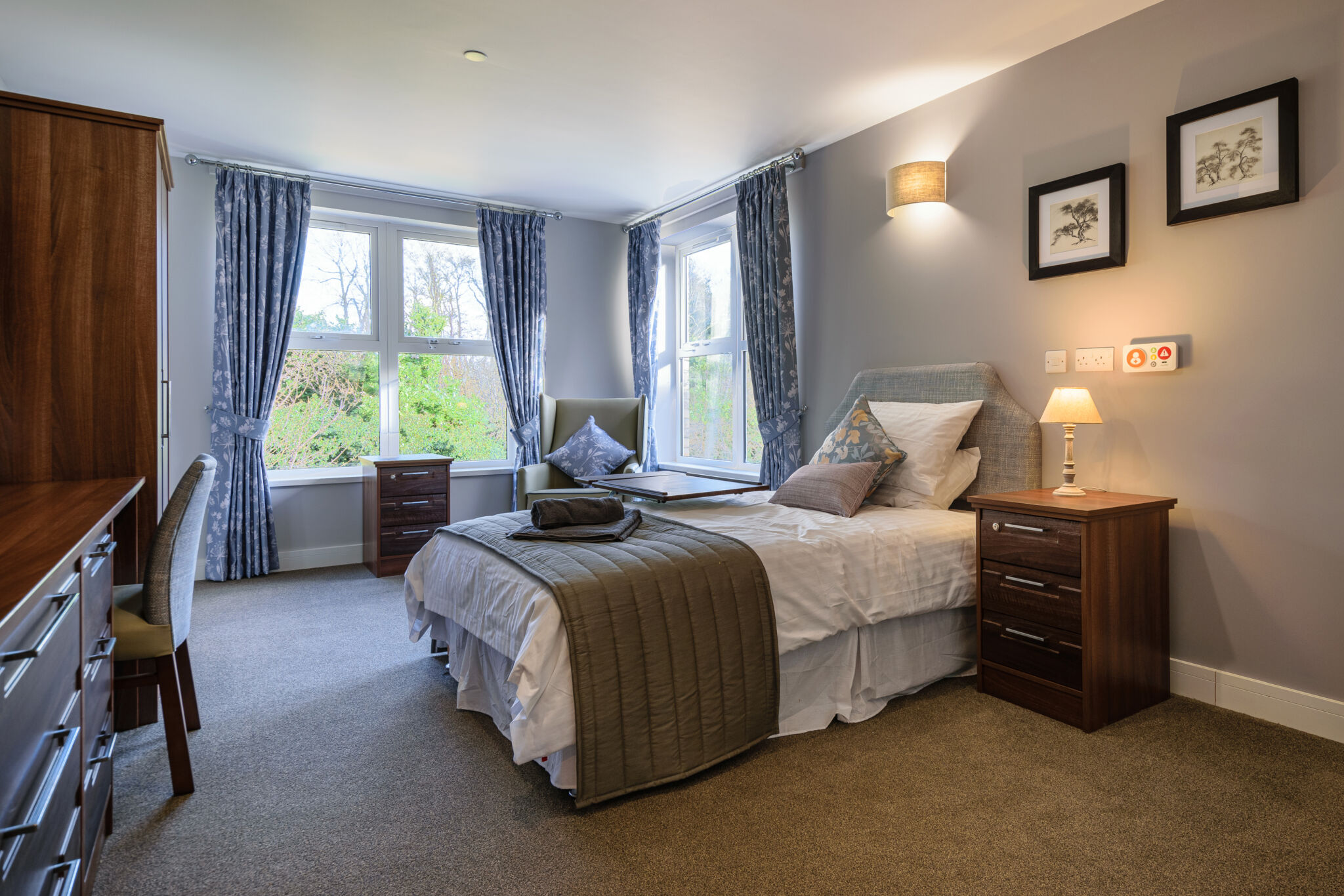 The bedrooms at St Mary's Riverside Care Home in Hessle offer space and a place to make your own.