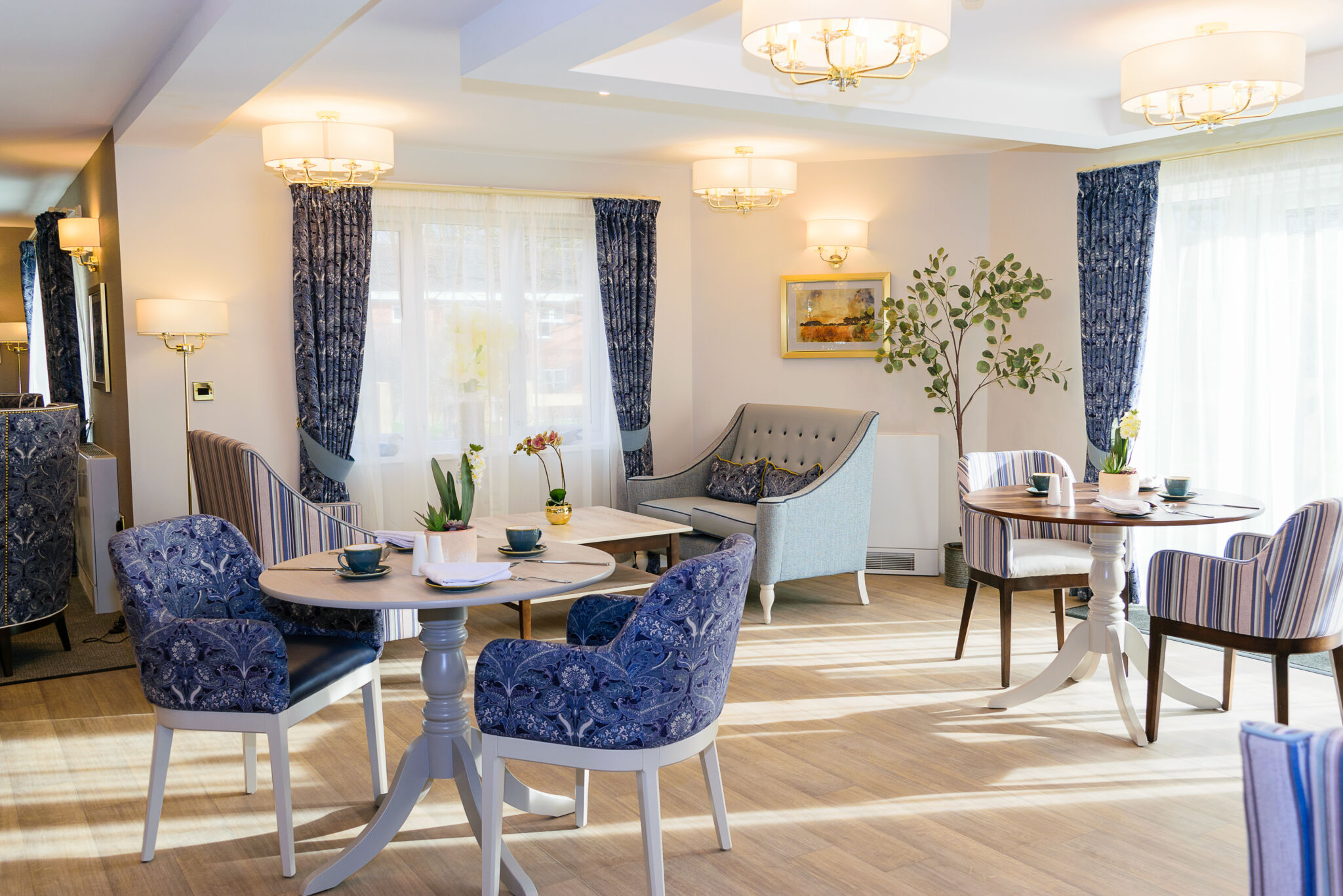 The beautiful cafe bar and lounge area at St Mary's Lodge, residential care home in Anlaby
