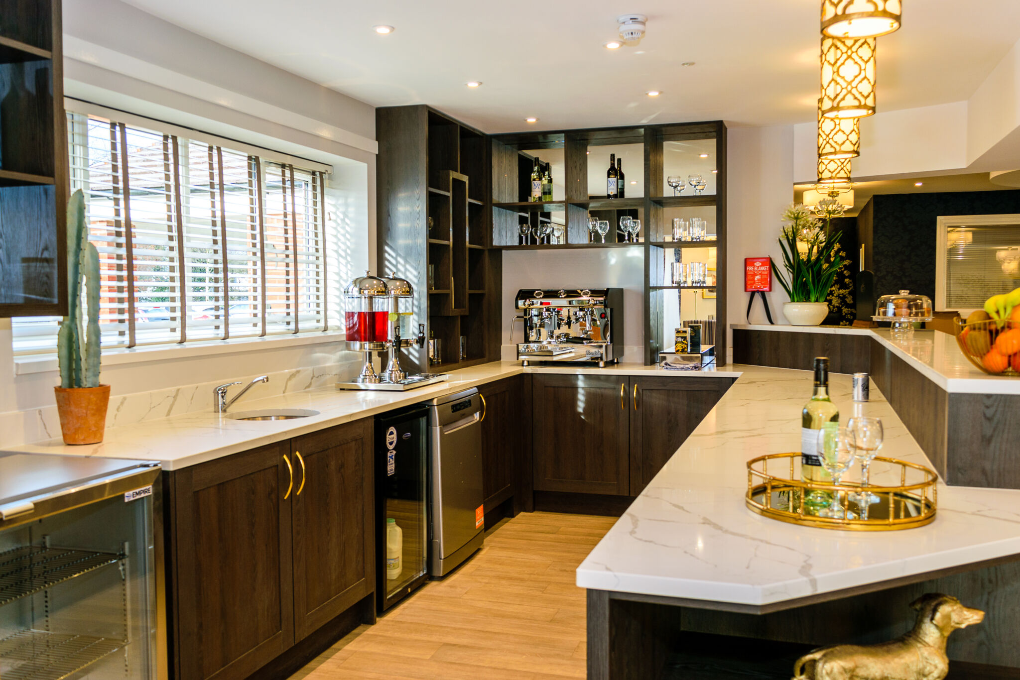 The beautiful cafe bar and lounge area at St Mary's Lodge, residential care home in Anlaby