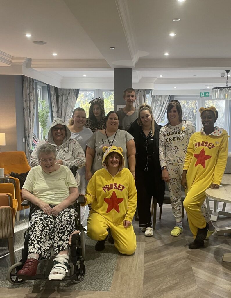 The staff at Hutton Manor Care Home make Children in Need day great fun for residents