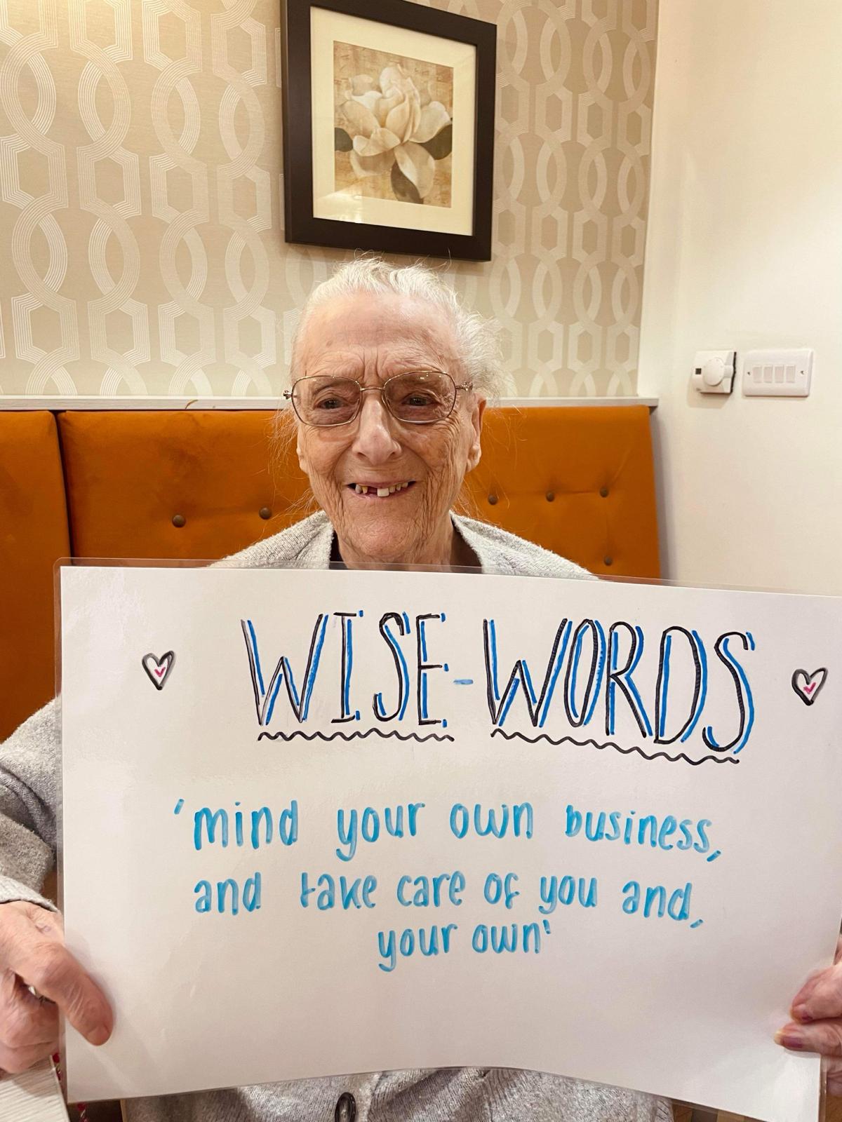 Mind your own business and take care of your own says a resident at St Mary's Riverside Care home on Hessle Foreshore.