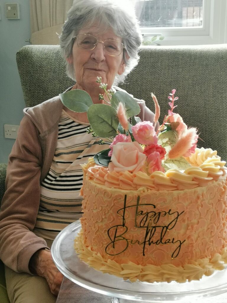 Irene, the first resident at Shipley Manor, celebrates her 91st birthday!