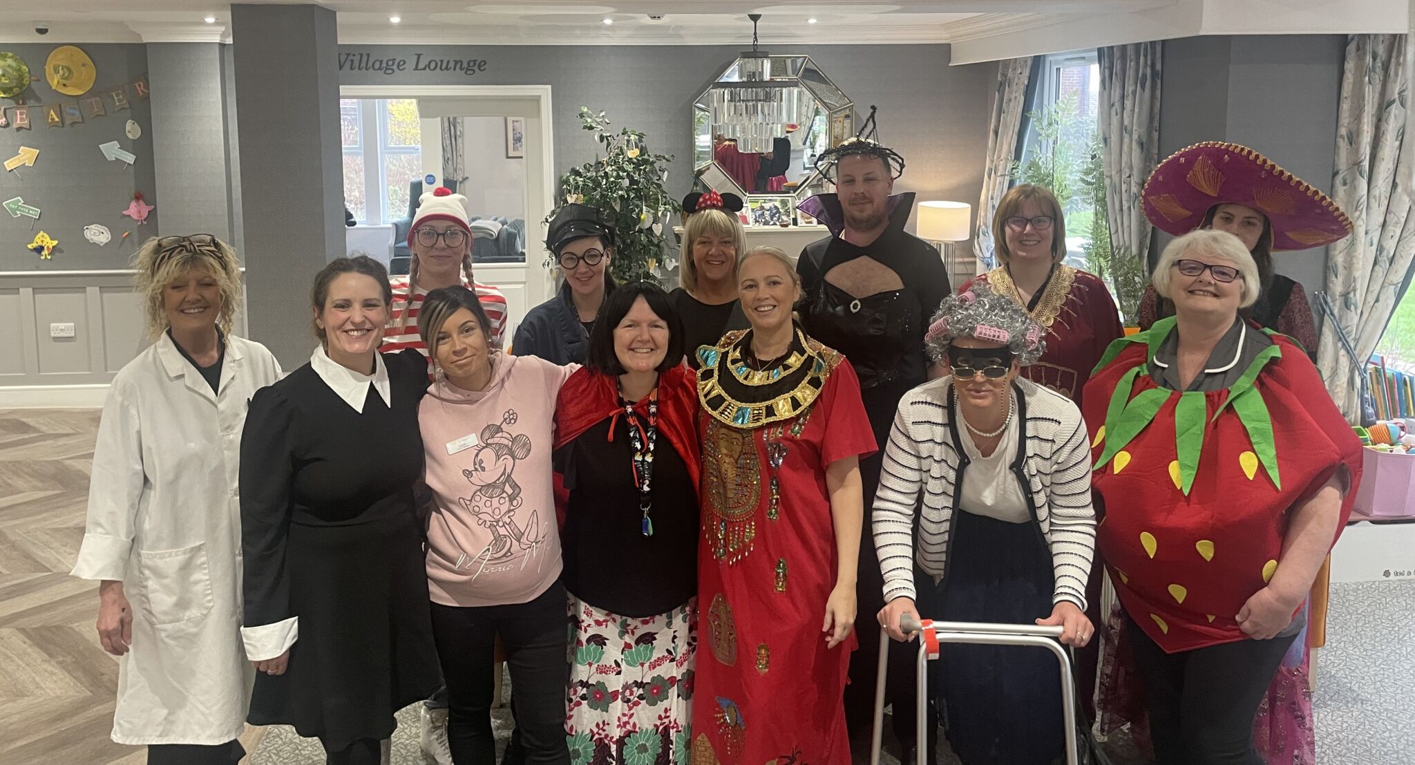 The staff and residents celebrate World Book Day Fun at Hutton Manor Care Home