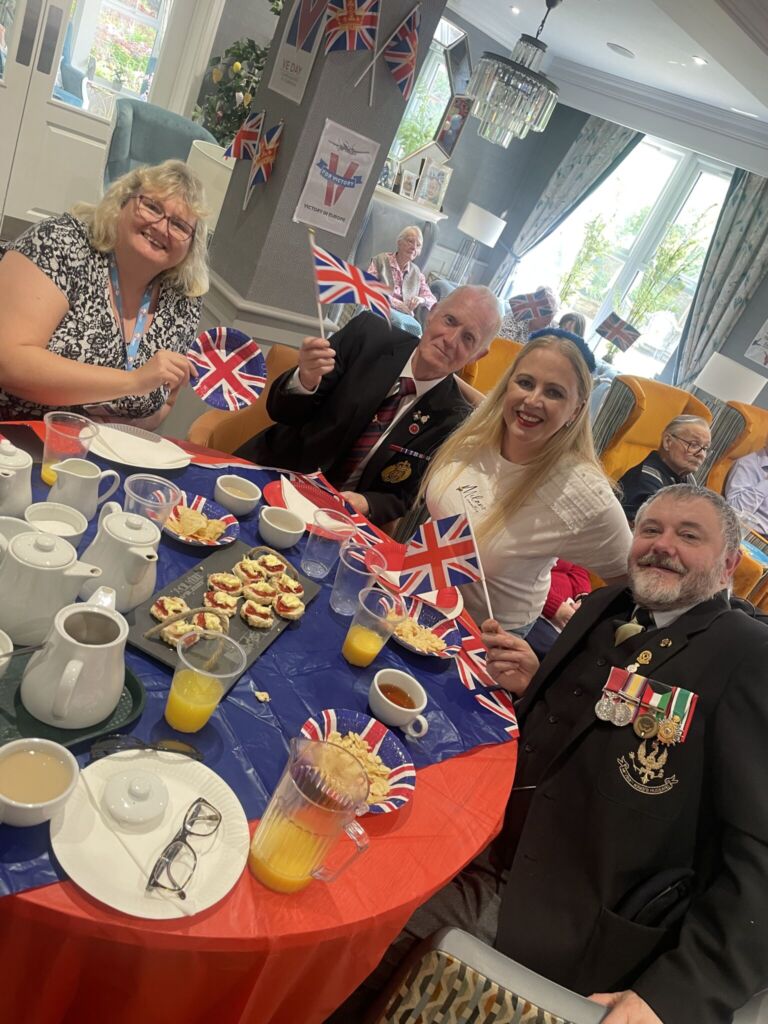 Councillor Trish smith made time in her day, along with the Royal British Legion to support the VE Day celebrations at Hutton Manor Care Home in Pudsey.